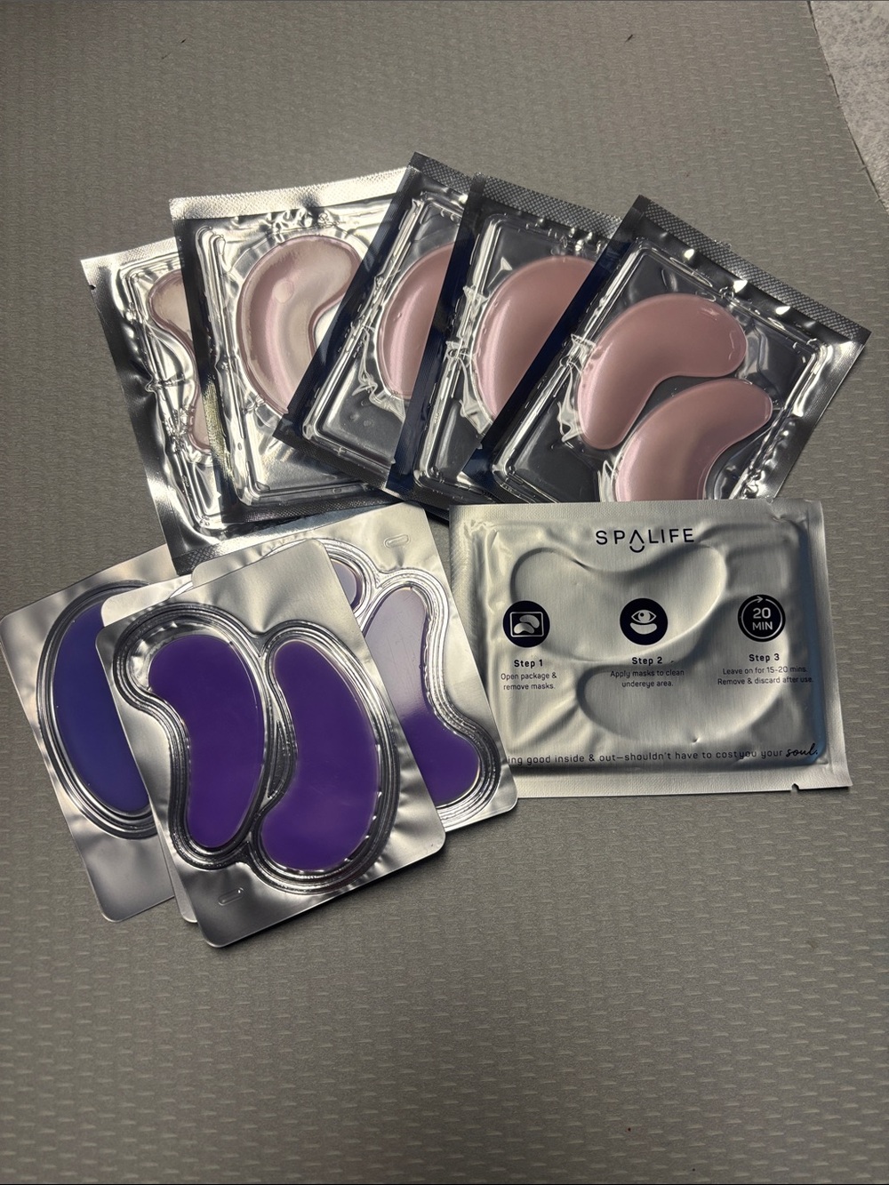 K-Beauty Spa Life Hydrogel Eye Patches – Dual-Color Under-Eye Care Lot of 10